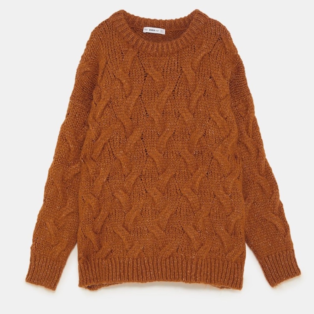 ZARA CHUNKY KNIT ORANGE FALL SWEATER 🍁